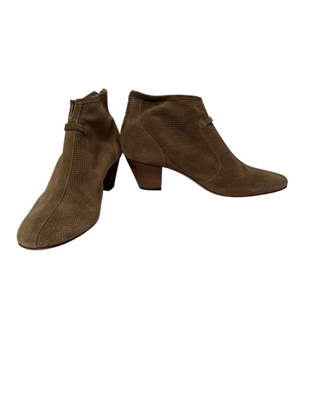 AQUATALIA SHOES ANKLE BOOTS BOOTIES TAN SUEDE LEATHER BACK ZIP ITALY SIZE 11